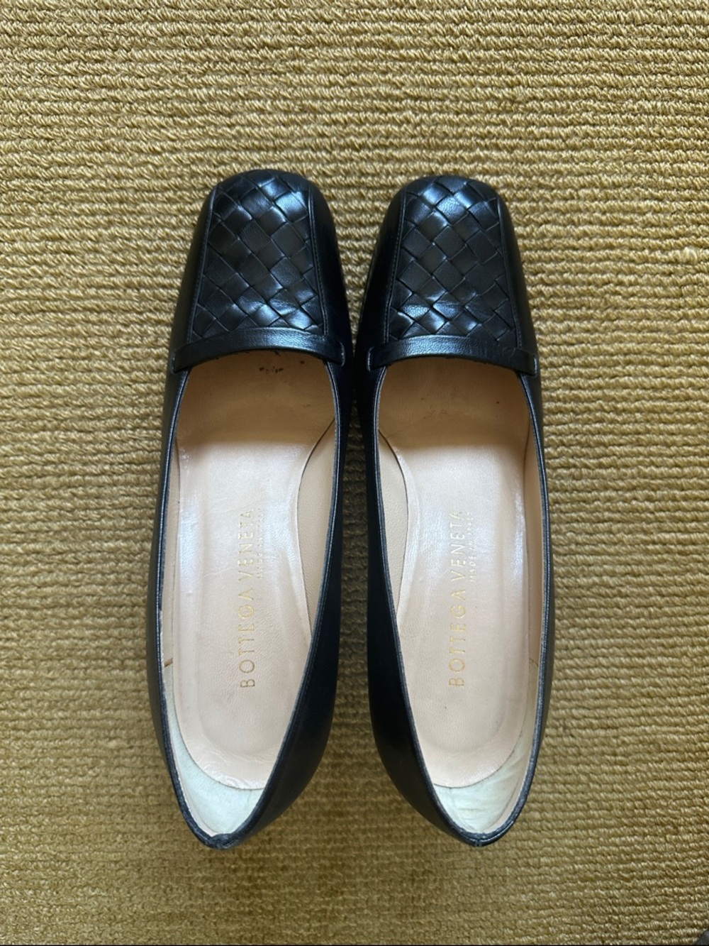 Bottega Veneta Black Intrecciato Leather heels